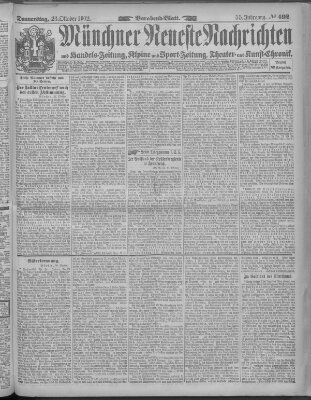 Münchner neueste Nachrichten Donnerstag 23. Oktober 1902