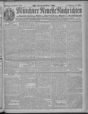 Münchner neueste Nachrichten Freitag 24. Oktober 1902