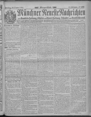 Münchner neueste Nachrichten Freitag 24. Oktober 1902