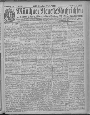 Münchner neueste Nachrichten Dienstag 28. Oktober 1902