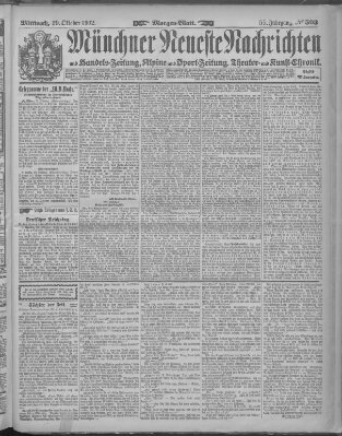 Münchner neueste Nachrichten Mittwoch 29. Oktober 1902