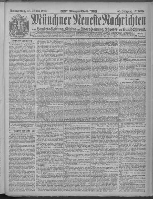 Münchner neueste Nachrichten Donnerstag 30. Oktober 1902