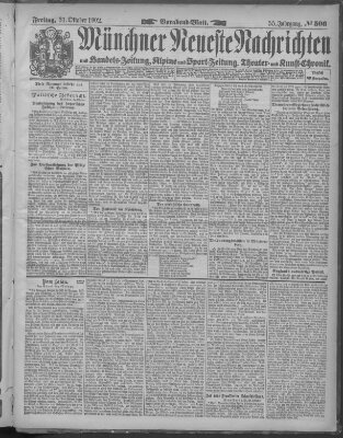 Münchner neueste Nachrichten Freitag 31. Oktober 1902