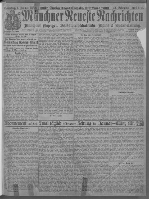 Münchner neueste Nachrichten Sonntag 1. Januar 1888