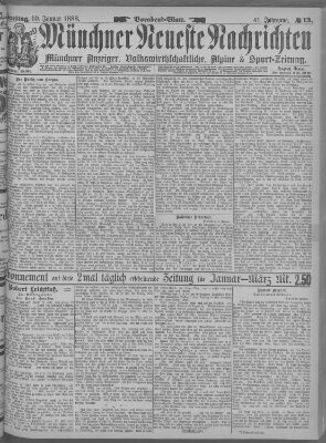 Münchner neueste Nachrichten Dienstag 10. Januar 1888