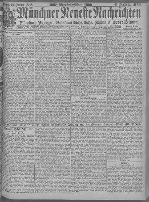 Münchner neueste Nachrichten Freitag 13. Januar 1888