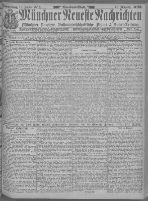 Münchner neueste Nachrichten Donnerstag 19. Januar 1888