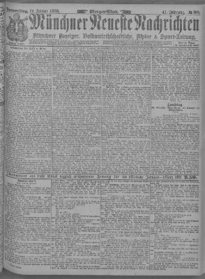 Münchner neueste Nachrichten Donnerstag 19. Januar 1888