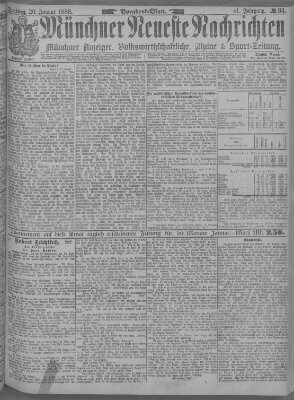 Münchner neueste Nachrichten Freitag 20. Januar 1888