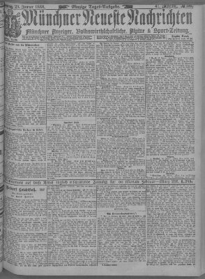 Münchner neueste Nachrichten Montag 23. Januar 1888