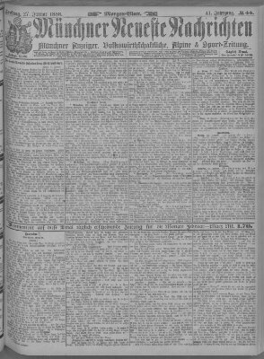 Münchner neueste Nachrichten Freitag 27. Januar 1888