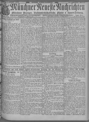 Münchner neueste Nachrichten Freitag 3. Februar 1888