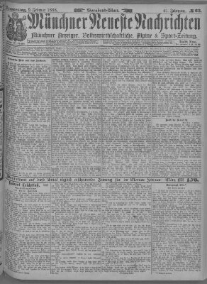 Münchner neueste Nachrichten Donnerstag 9. Februar 1888