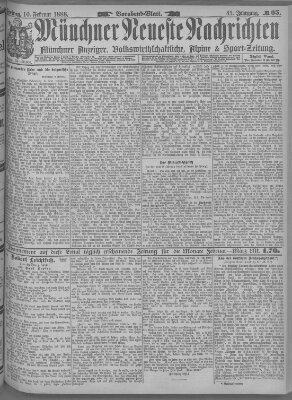 Münchner neueste Nachrichten Freitag 10. Februar 1888