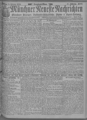 Münchner neueste Nachrichten Samstag 11. Februar 1888