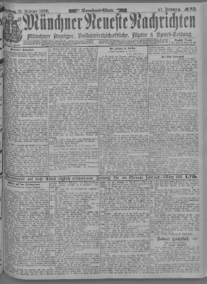 Münchner neueste Nachrichten Dienstag 21. Februar 1888