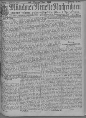 Münchner neueste Nachrichten Mittwoch 22. Februar 1888