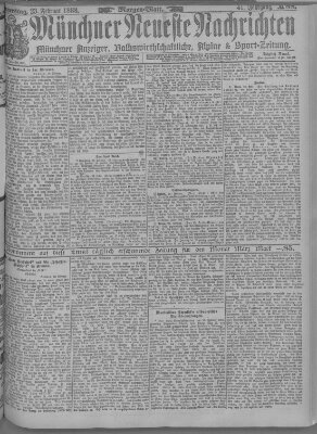 Münchner neueste Nachrichten Donnerstag 23. Februar 1888