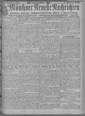 Münchner neueste Nachrichten Dienstag 28. Februar 1888