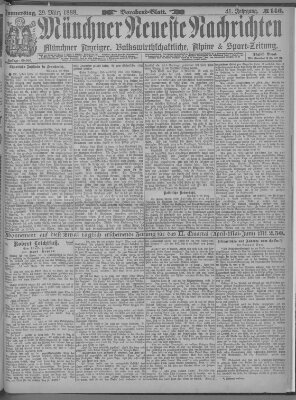 Münchner neueste Nachrichten Donnerstag 29. März 1888