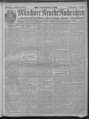 Münchner neueste Nachrichten Dienstag 4. November 1902