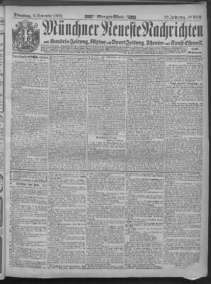 Münchner neueste Nachrichten Dienstag 4. November 1902