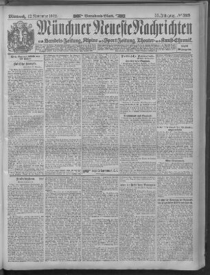 Münchner neueste Nachrichten Mittwoch 12. November 1902