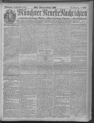 Münchner neueste Nachrichten Mittwoch 12. November 1902