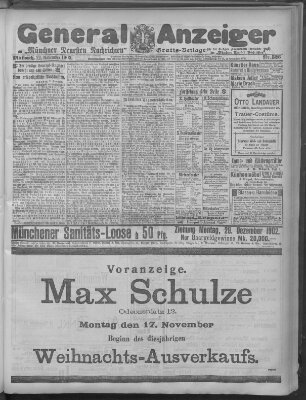 Münchner neueste Nachrichten Mittwoch 12. November 1902