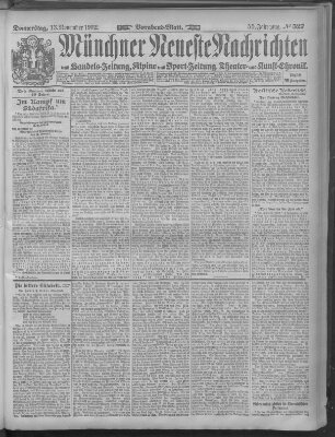 Münchner neueste Nachrichten Donnerstag 13. November 1902