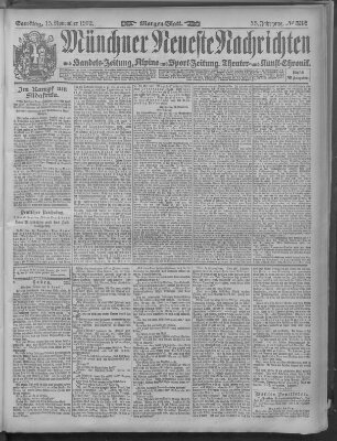 Münchner neueste Nachrichten Samstag 15. November 1902