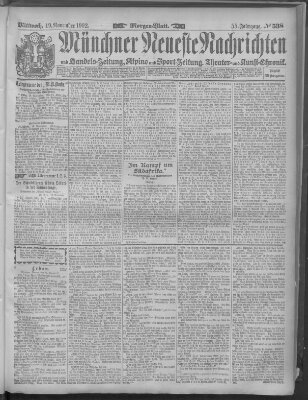 Münchner neueste Nachrichten Mittwoch 19. November 1902