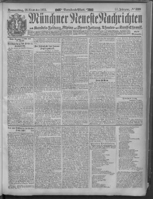 Münchner neueste Nachrichten Donnerstag 20. November 1902