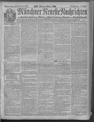 Münchner neueste Nachrichten Donnerstag 20. November 1902