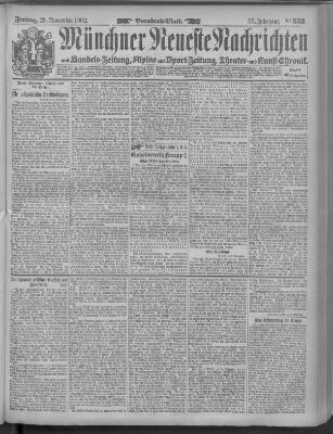 Münchner neueste Nachrichten Freitag 28. November 1902