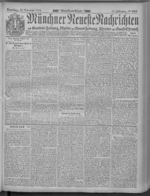 Münchner neueste Nachrichten Samstag 29. November 1902