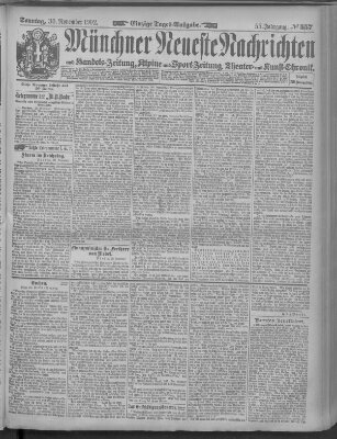 Münchner neueste Nachrichten Sonntag 30. November 1902