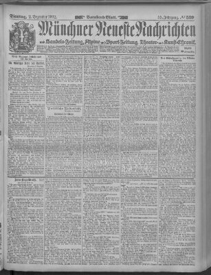 Münchner neueste Nachrichten Dienstag 2. Dezember 1902