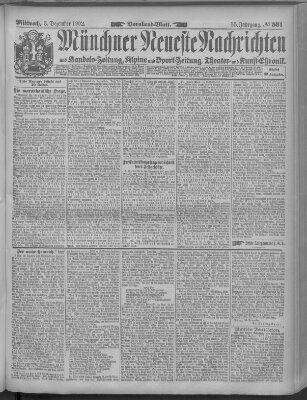 Münchner neueste Nachrichten Mittwoch 3. Dezember 1902