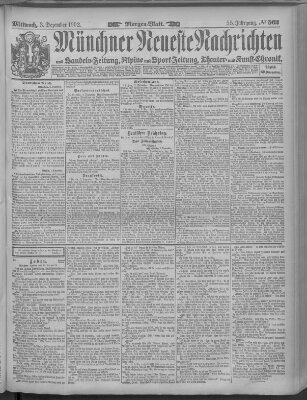 Münchner neueste Nachrichten Mittwoch 3. Dezember 1902