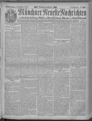 Münchner neueste Nachrichten Donnerstag 4. Dezember 1902