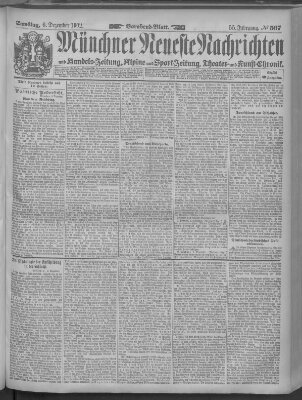 Münchner neueste Nachrichten Samstag 6. Dezember 1902