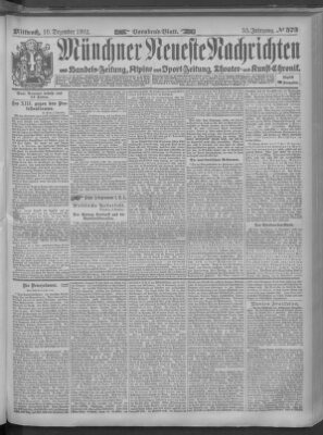 Münchner neueste Nachrichten Mittwoch 10. Dezember 1902