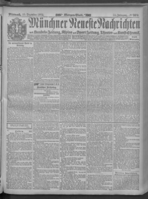 Münchner neueste Nachrichten Mittwoch 10. Dezember 1902