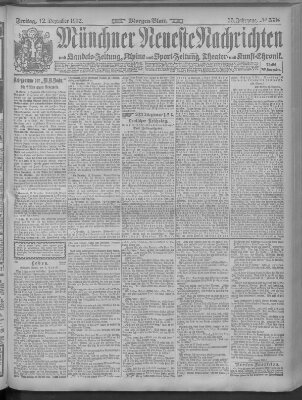 Münchner neueste Nachrichten Freitag 12. Dezember 1902