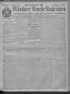 Münchner neueste Nachrichten Dienstag 16. Dezember 1902