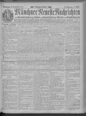 Münchner neueste Nachrichten Dienstag 16. Dezember 1902