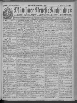 Münchner neueste Nachrichten Freitag 19. Dezember 1902