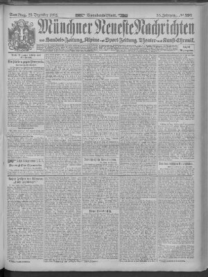 Münchner neueste Nachrichten Samstag 20. Dezember 1902