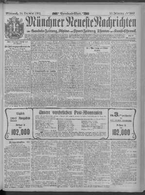 Münchner neueste Nachrichten Mittwoch 24. Dezember 1902